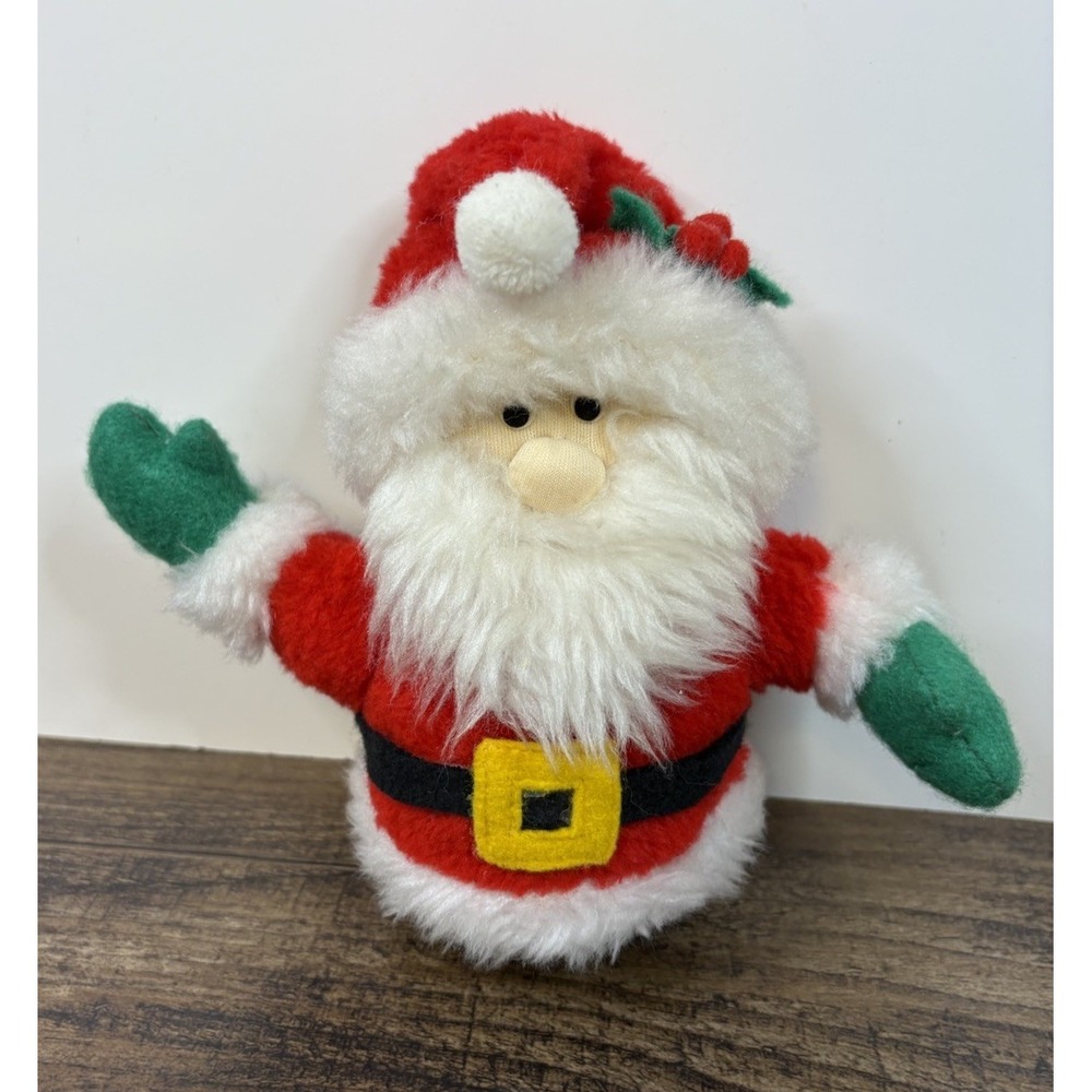 Vintage 7" Santa Claus Beanbag Stuffed Christmas American Greetings Waving